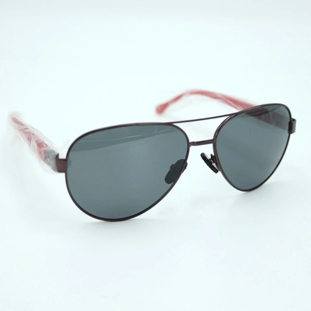 Champion Aviator Sunglasses CU6061 Black Gray Polarized Lens 58mm Red Metal
